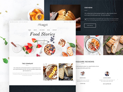 Margot Food Stories brand clean design geometric graphic identity logo logotype minimal typo ux web