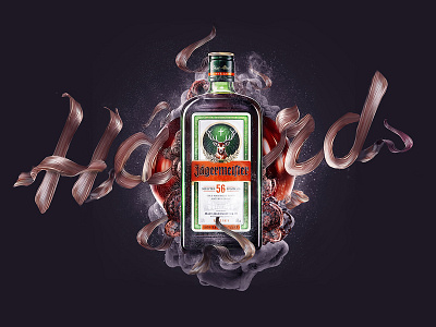 Jägermeister advertising card color concept graphics illustration key visual lettering publicity typo visual