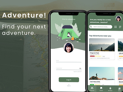 Adventure App Concept adventure adventures app concept ui ui design ux uxdesign uxui