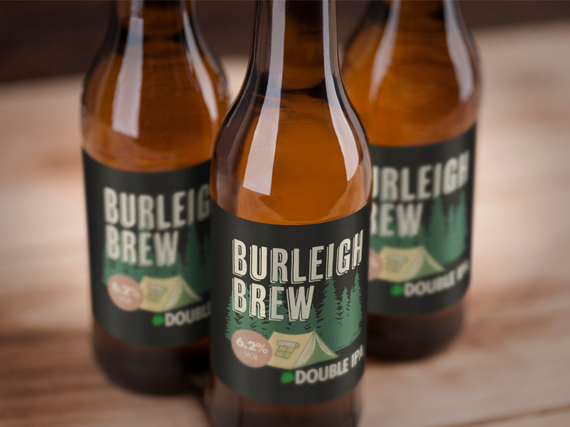Burleigh Brew Double IPA Label beer label beer branding county burleigh beer craft beer vector north dakota brewery branding outdoors wilderness design illustration