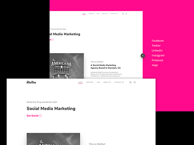 Minimalist Web Design for Mellbe branding branding design creatie design graphic design identity landing page layout minimal minimal branding minimal design minimalist minimalist design pink social media marketing web design website design