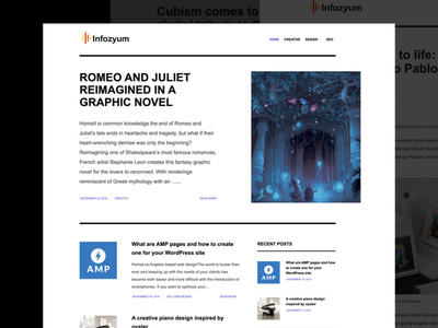 Minimalist blog design by Emin Sinanyan on Dribbble