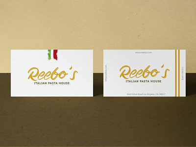 Logo and Business Card Design for Reebo's branding branding design business card business card design business cards creative creative design graphic design identity logo logo design minimal