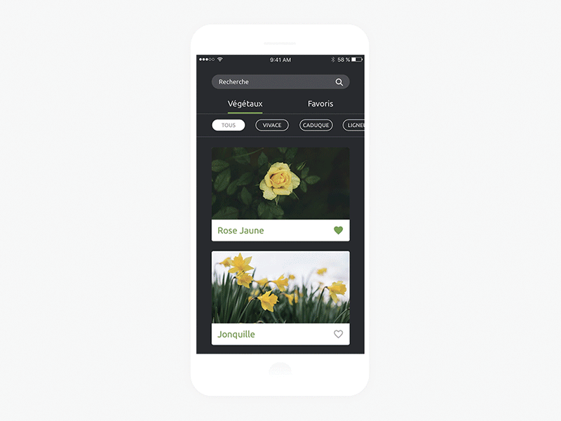 Vegyscan App - Plants Screen animation app design gif interaction interface navigation plants ui ux vegyscan