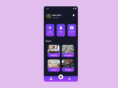 Mobile app design homepage for smarthome