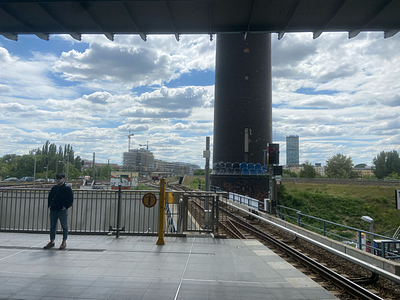 A train station with a view