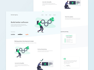 Homepage concept for a no-code agency