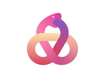 Infinity Snake Logo Design 3d abstract branding chain circle colorful cycle design infinity loop mobius simple snake triangle vector