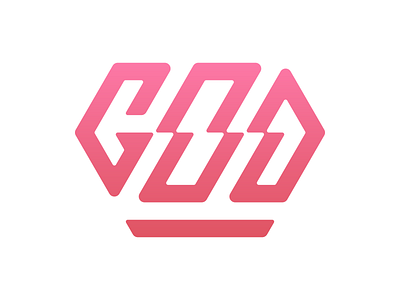 "GOD", Crown, Diamond LOGO design abstract crown diamond god logo pink power royal simple wordmark