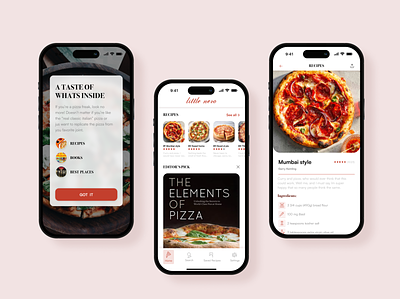 Little nere - UI design for pizza app screen design ui ui design ux uxui design