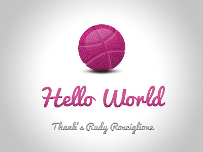 Hello World dribbble icon simple thanks