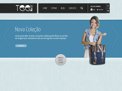 Teebags blue ecommerce layout slider texture