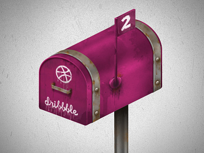 2 Invitations! dribbble invitations invite mailbox pink