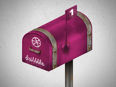 Now, just one more invitation! dribbble invitation invite mailbox pink