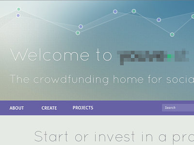 Layout for crowdfunding website big font crowdfunding graph light