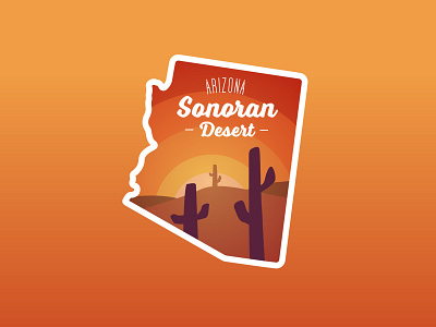 Sonoran Desert arizona az badge badge logo badgedesign desert flatdesign graphicdesign logo logodesign outdoors vectorart
