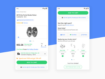 Auto Parts Product Page ecommerce ecommerce design graphic design mobile design product page ui user experience design user interface design ux web design