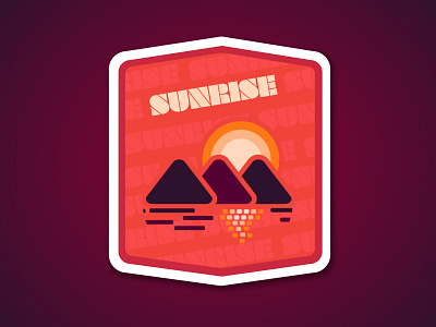 Sunrise badge design flat design graphic design nature outdoors sticker design sunrise vector art