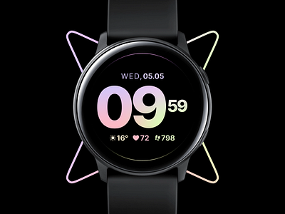 Watch Face | Active active clean concept dark dial fitness os sport typogaphy ui ux watch watch face