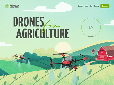Agriculture | Concept agriculture agrodrones agronomy concept drone eco ecology farm farming field green harvest header interaction monitoring nature nature plant seed typography ui ux