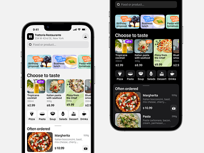 Trattoria Restraurante | Delivery app application apps cafe clean coffee concept delivery figma food home screen inspiration ios app maps menu mobile pizza restaurant typography ui design ui ux