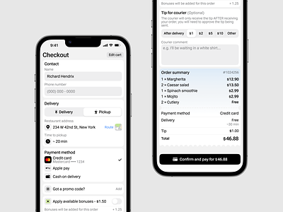 Delivery app | Checkout app application cafe cart checkout clean colors concept delivery eat food iphone italia menu order pizza restaurant summary typography ui ux