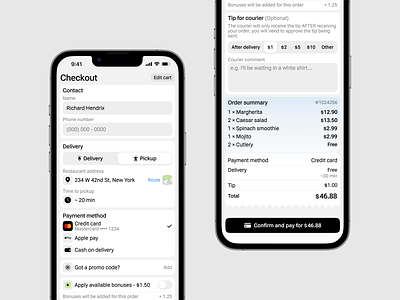 Delivery app | Checkout