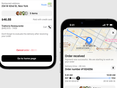 Delivery app | Successful order cafe cart checkout clean colors concept delivery eat food iphone italia menu mobile app order pizza product design restaurant summary typography ui ux
