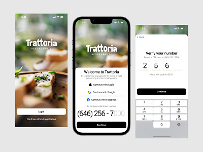 Delivery app | Login app design application delivery food form interface ios16 italiano login mobile onboarding pizza registration sign in sign up start typography ui ux user welcome