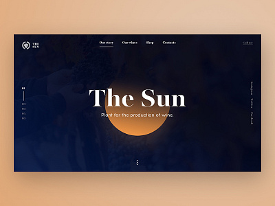 The Sun | UI design header landing landingpage sun ui uiux ux webdesign website wine winery