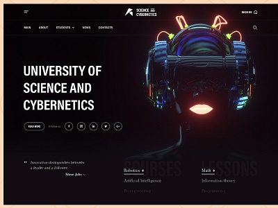 University | Concept cyber dark future header home page science site typography ui ux universitet