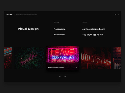 Design Studio | Website dark header interaction main page neon portfolio site slider type ui ux visual webdesign