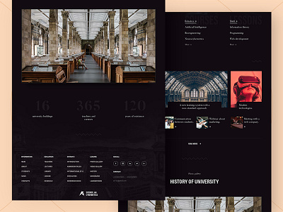 University | Main Page concept cyber dark education future header home page science site typography ui ux universitet