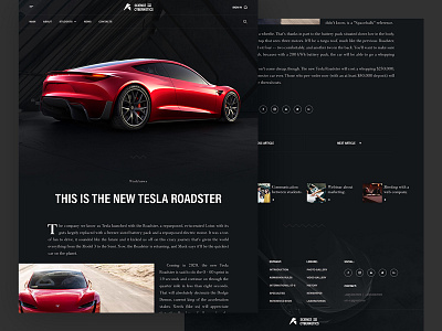 University | Article page (full) article black blog clean creative interaction minimal news post tesla ui ux website