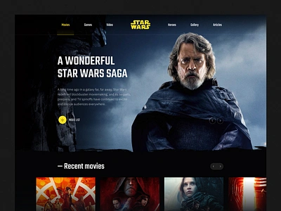 Star Wars | Concept website concept dark force header interaction luke solo star wars typogaphy ui ux uidesign website