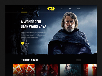 Star Wars | Concept website concept dark force header interaction luke solo star wars typogaphy ui ux uidesign website