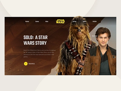 Star Wars | Solo card chewbacca clean colors header hero inspiration interaction solo star wars typogaphy uiux