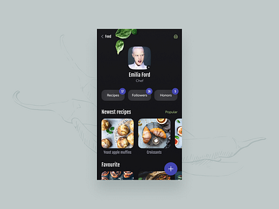 User Profile | DailyUI app colors cook cooking dailyui eat food inspiration interaction ios mobile recipes ui ux