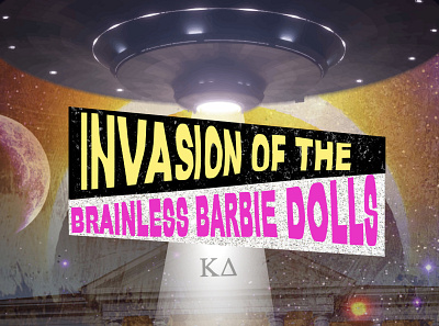 Invasion of the Brainless Barbie Dolls - Pitch Deck Design design graphic design