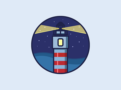 Lighthouse Icon beach harbor icon lighthouse night rounded sea