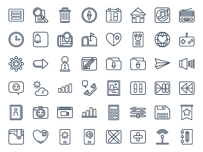 Basic Ui And Mobile App Icon Set Line By Bambang Dewanto On Dribbble