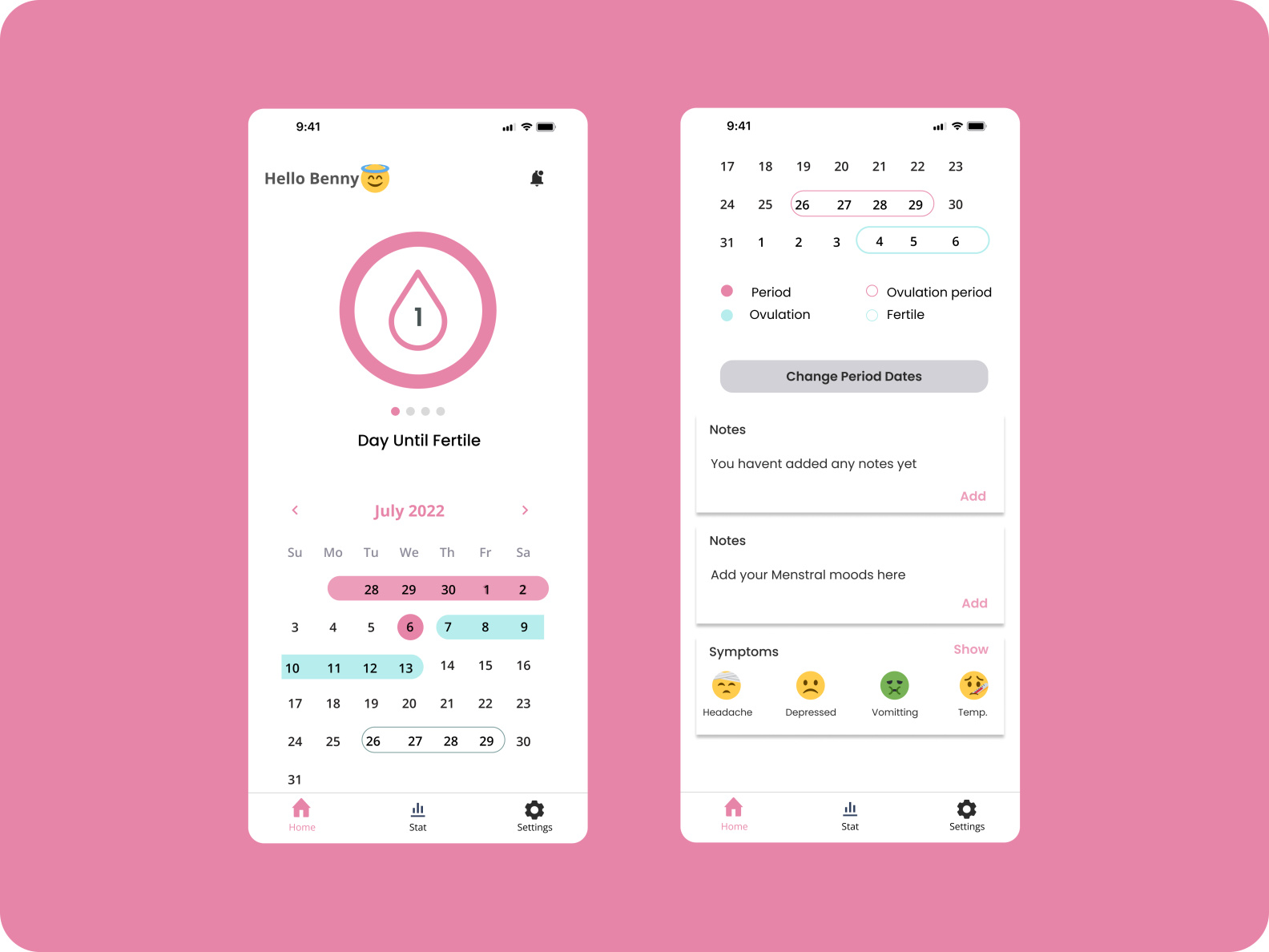 Period Tracker by Benedicta Akingunsoye on Dribbble