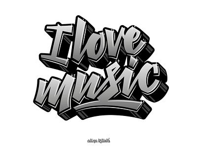 I Love Music customlettering customtype design handlettering lettering vector