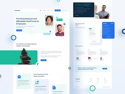 Health Consultation Landingpage I • Squareboat chat design doctor header health healthcare hospital illustration landing page minimal online ui ux website webui