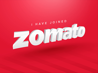 Joined Zomato animation branding debut design food hiring illustration job logo new online shop order post red typography vector zomato