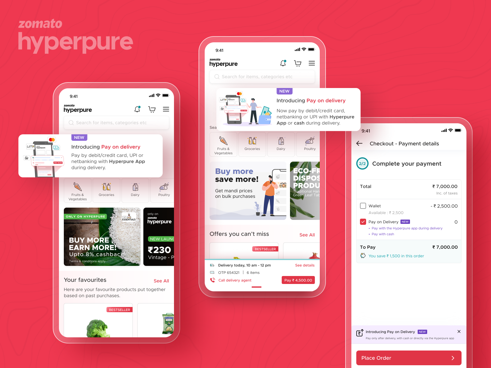 Pay on Delivery - Hyperpure delivery design header hyperpure illustration minimal online payment ui ux zomato