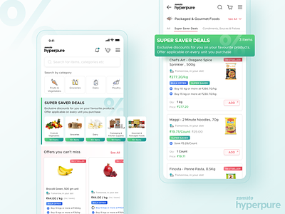 Super Saver Deals | Hyperpure app delivery design discount hyperpure illustration offer online order ui ux zomato