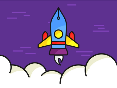 2/20 - Startup illustration business flat illustration launch line planet rocket space startup travel vector