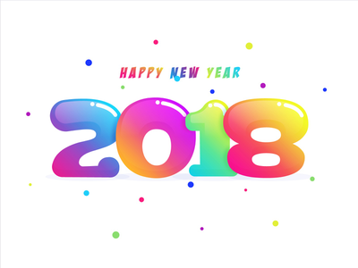 14/20 2018 2018 celebration colors design illustrator new party text vector year