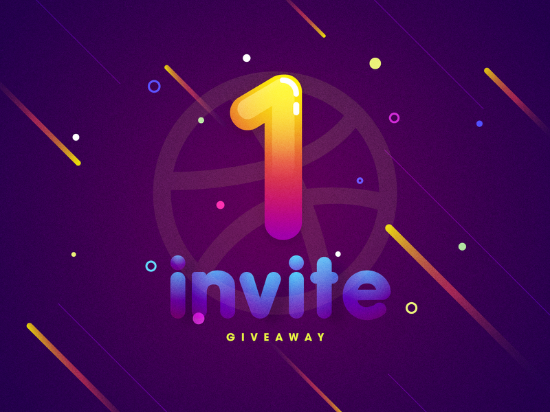 18/20 1x Dribbble invite 1x colors design dribbble giveaway icon invitation invite